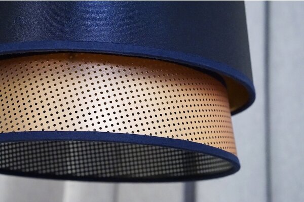 Duolla - Lampadario a plafone BELL SHINY 1xE27/15W/230V diametro 25 cm blu/rame