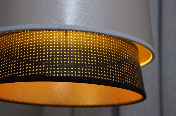 Duolla - Lampadario a sospensione con filo BELL SHINY 1xE27/15W/230V diametro 25 cm argento/nero