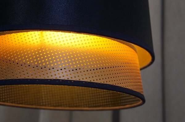 Duolla - Lampadario a plafone BELL SHINY 1xE27/15W/230V diametro 25 cm blu/rame
