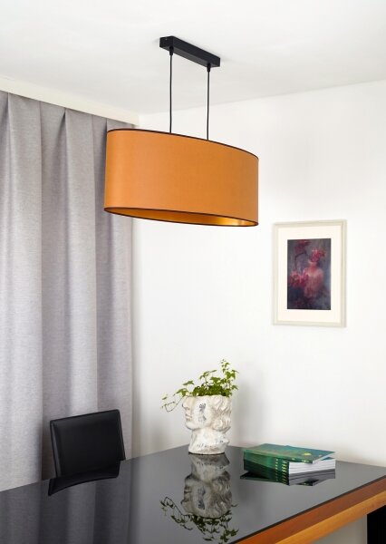 Duolla - Lampadario a sospensione con filo OVAL VEGAN 2xE27/15W/230V marrone