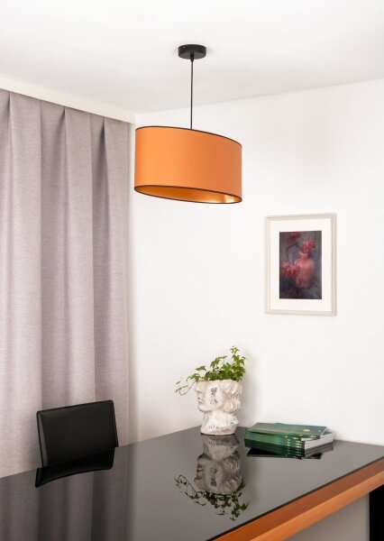Duolla - Lampadario a sospensione con filo OVAL VEGAN 1xE27/15W/230V marrone