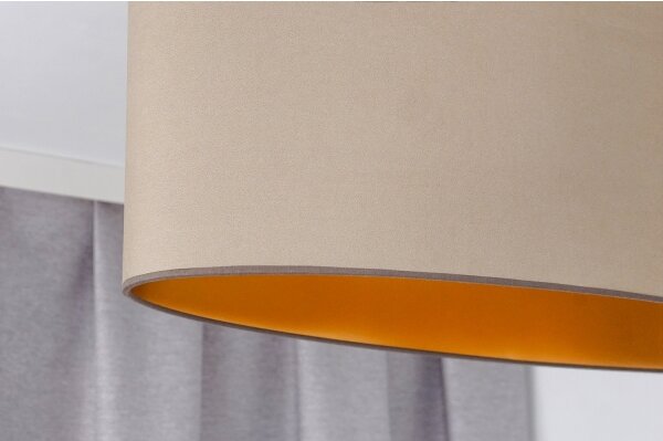 Duolla - Lampadario a sospensione con filo OVAL VEGAN 1xE27/15W/230V beige