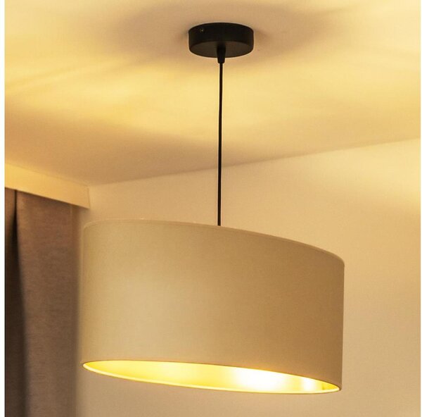 Duolla - Lampadario a sospensione con filo OVAL VEGAN 1xE27/15W/230V color crema