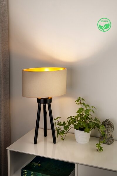 Duolla - Lampada da tavolo OVAL VEGAN 1xE27/15W/230V diametro 30 cm color crema