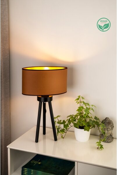 Duolla - Lampada da tavolo OVAL VEGAN 1xE27/15W/230V diametro 30 cm marrone