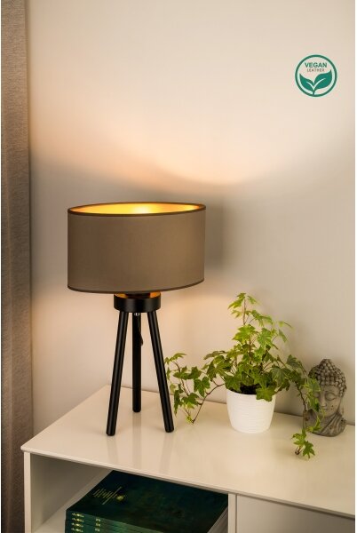 Duolla - Lampada da tavolo OVAL VEGAN 1xE27/15W/230V diametro 30 cm beige
