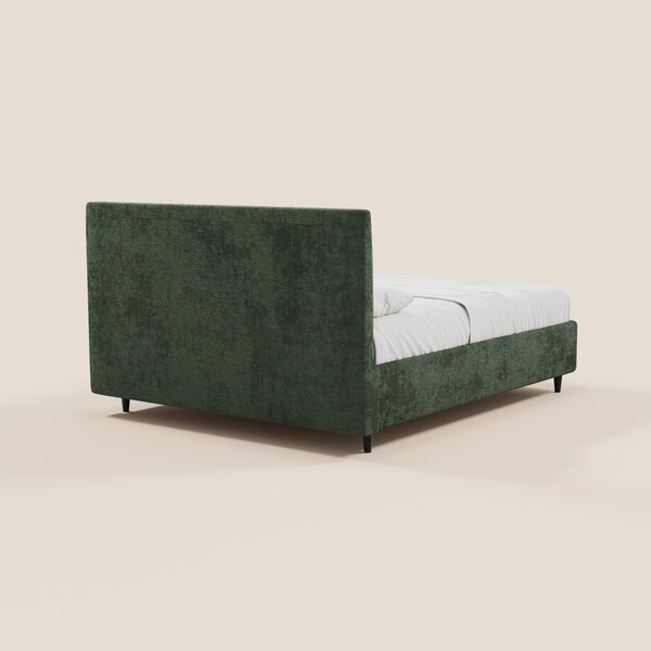 ONYX letto imbottito con vano contenitore e testiera verticale in tess