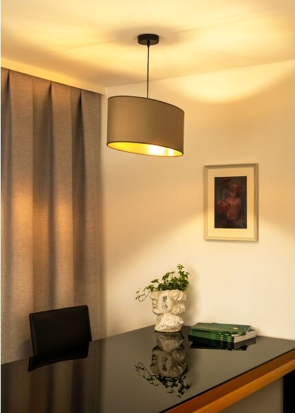Duolla - Lampadario a sospensione con filo OVAL VEGAN 1xE27/15W/230V beige