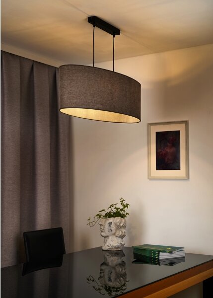 Duolla - Lampadario a sospensione con filo OVAL 2xE27/15W/230V marrone