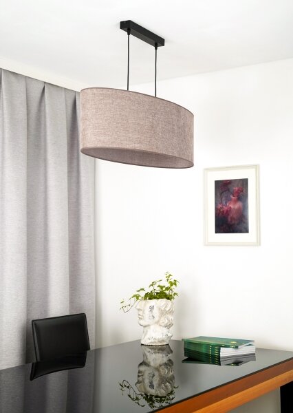 Duolla - Lampadario a sospensione con filo OVAL 2xE27/15W/230V marrone