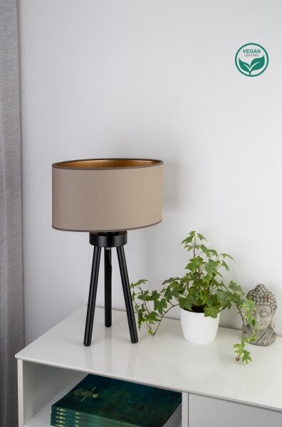 Duolla - Lampada da tavolo OVAL VEGAN 1xE27/15W/230V diametro 30 cm beige