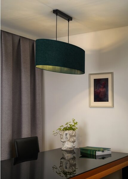 Duolla - Lampadario a sospensione con filo OVAL 2xE27/15W/230V verde