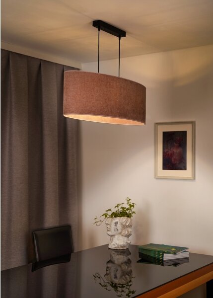 Duolla - Lampadario a sospensione con filo OVAL 2xE27/15W/230V rosa