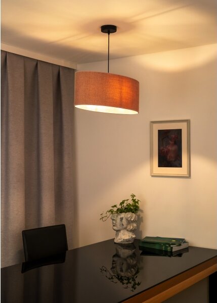Duolla - Lampadario a sospensione con filo OVAL 1xE27/15W/230V rosa