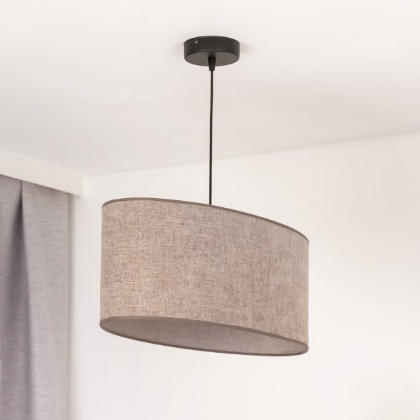 Duolla - Lampadario a sospensione con filo OVAL 1xE27/15W/230V marrone