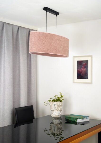 Duolla - Lampadario a sospensione con filo OVAL 2xE27/15W/230V rosa