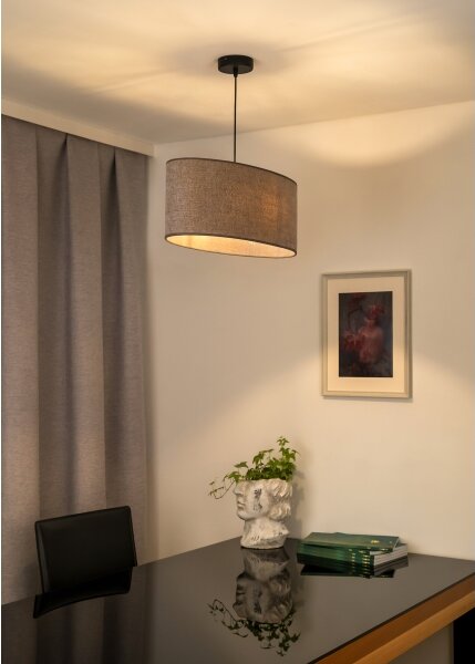 Duolla - Lampadario a sospensione con filo OVAL 1xE27/15W/230V marrone