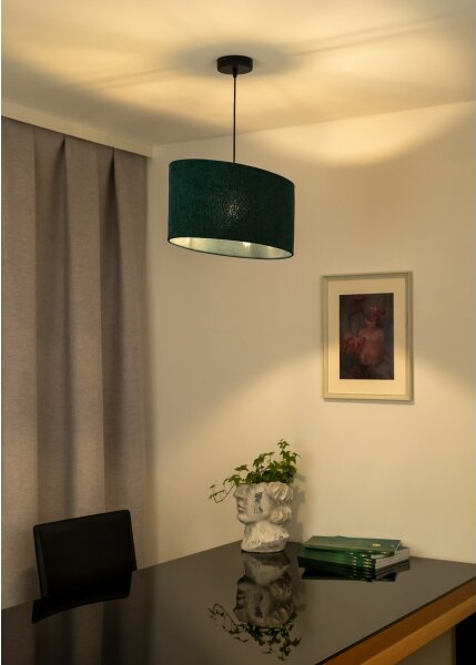 Duolla - Lampadario a sospensione con filo OVAL 1xE27/15W/230V verde