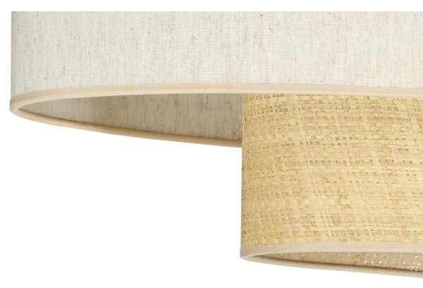Duolla - Lampadario a sospensione con filo DOUBLE OVAL NATURE 2xE27/15W/230V color crema/beige