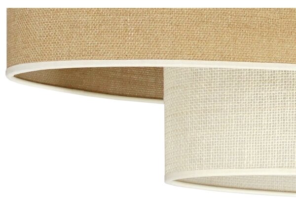 Duolla - Lampadario a plafone DOUBLE OVAL YUTE 2xE27/15W/230V marrone/color crema