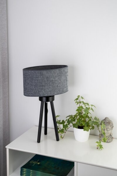 Duolla - Lampada da tavolo OVAL 1xE27/15W/230V diametro 30 cm grigio