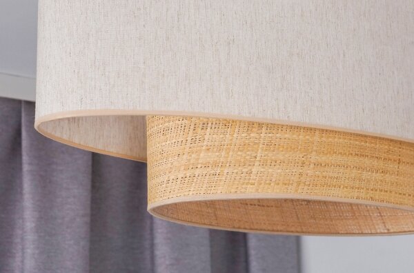 Duolla - Lampadario a sospensione con filo DOUBLE OVAL NATURE 2xE27/15W/230V color crema/beige