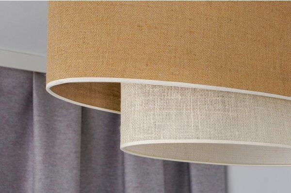 Duolla - Lampadario a plafone DOUBLE OVAL YUTE 2xE27/15W/230V marrone/color crema