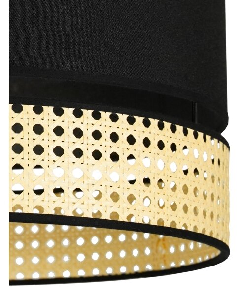 Duolla - Lampadario a sospensione con filo DOUBLE RATTAN 1xE27/15W/230V diametro 40 cm nero/beige