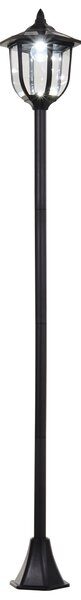 Outsunny Lampione da Esterni con 6 Luci Led e Pannelli Solari Impermeabile Accensione Automatica Durata 6-8 Ore Altezza 177cm|Aosom