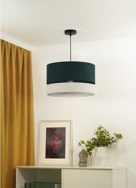 Duolla - Lampadario a sospensione con filo DOUBLE 1xE27/15W/230V diametro 40 cm verde/grigio