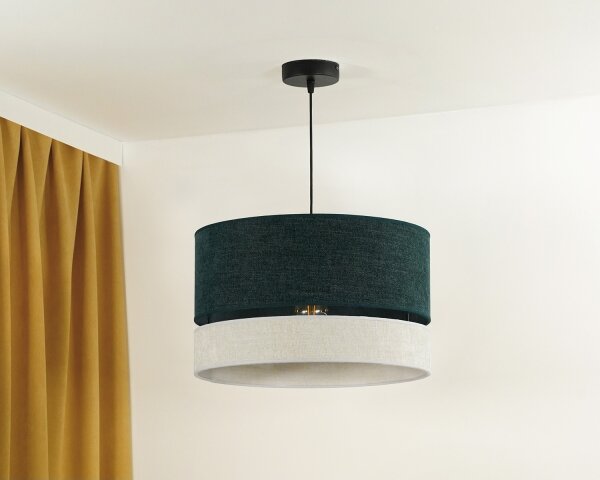 Duolla - Lampadario a sospensione con filo DOUBLE 1xE27/15W/230V diametro 40 cm verde/grigio
