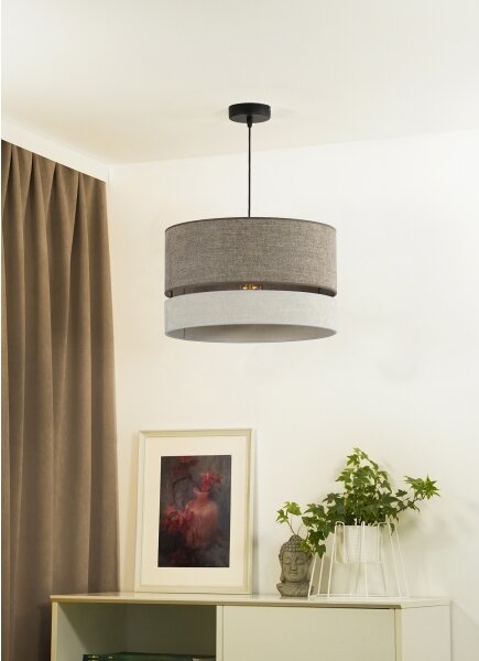 Duolla - Lampadario a sospensione con filo DOUBLE 1xE27/15W/230V diametro 40 cm marrone/grigio