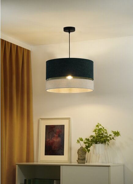 Duolla - Lampadario a sospensione con filo DOUBLE 1xE27/15W/230V diametro 40 cm verde/grigio