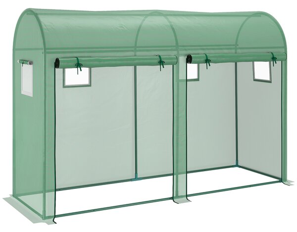 Outsunny Serra a Tunnel da Giardino con 2 Porte Avvolgibili e 4 Finestre, Copertura in PE Struttura in Acciaio, 3x1x2m, Verde | Aosom Italy