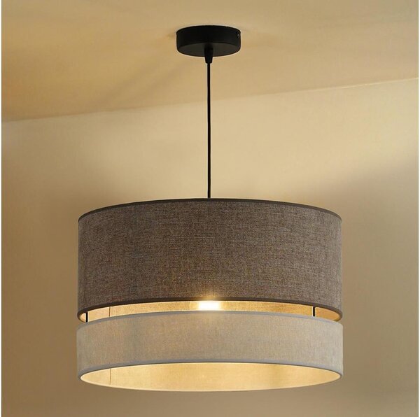 Duolla - Lampadario a sospensione con filo DOUBLE 1xE27/15W/230V diametro 40 cm marrone/grigio