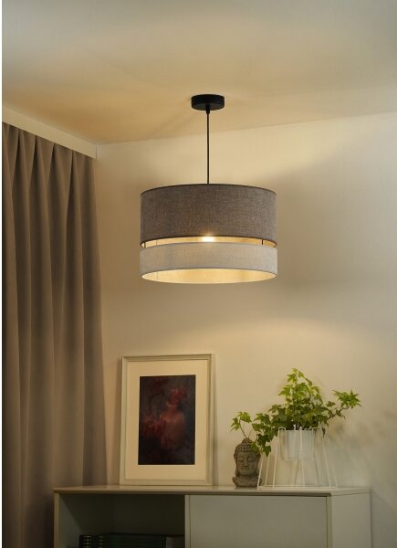 Duolla - Lampadario a sospensione con filo DOUBLE 1xE27/15W/230V diametro 40 cm marrone/grigio