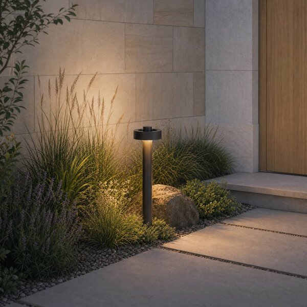 Lampione a LED Lucande Nirella, 60 cm, nero, CCT, IP65 Nirella, Nero, Metallo, Moderno