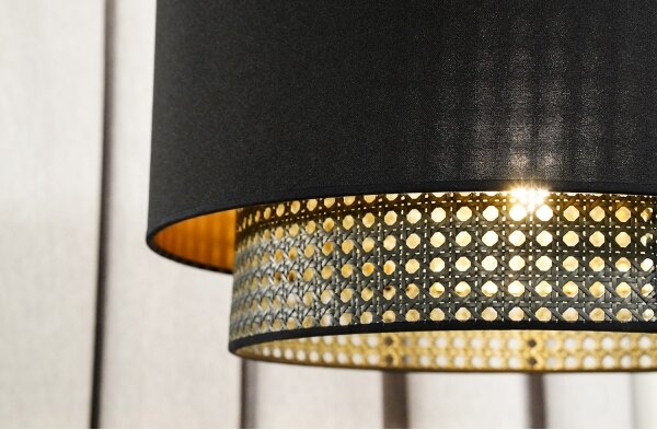 Duolla - Lampadario a plafone BOHO RATTAN 1xE27/15W/230V diametro 45 cm nero
