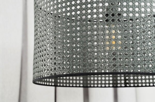 Duolla - Lampadario a sospensione con filo ROLLER RATTAN 1xE27/15W/230V diametro 45 cm nero
