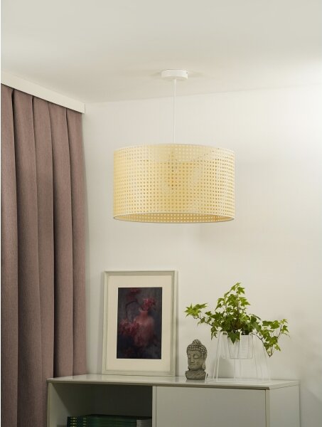 Duolla - Lampadario a sospensione con filo ROLLER RATTAN 1xE27/15W/230V diametro 45 cm beige