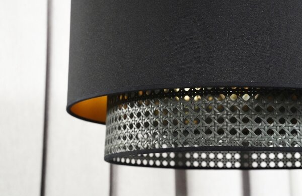 Duolla - Lampadario a plafone BOHO RATTAN 1xE27/15W/230V diametro 45 cm nero