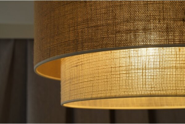 Duolla - Lampadario a sospensione con filo YUTE BOHO 1xE27/15W/230V diametro 45 cm marrone/color crema