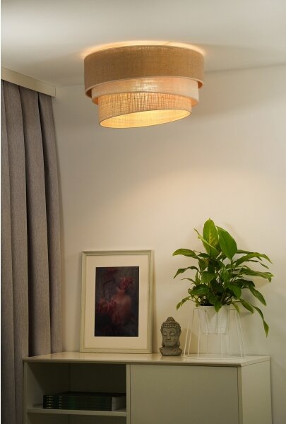 Duolla - Plafoniera YUTE TRIO 1xE27/15W/230V diametro 45 cm marrone/grigio/beige