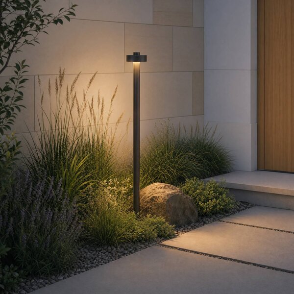 Lampione a LED Lucande Nirella, 100 cm, nero, CCT, IP65 Nirella, Nero, Metallo, Moderno