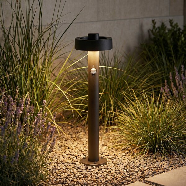 Lampione a LED Lucande Nirella, 60 cm, nero, CCT, con sensore Nirella, Nero, Metallo, Moderno