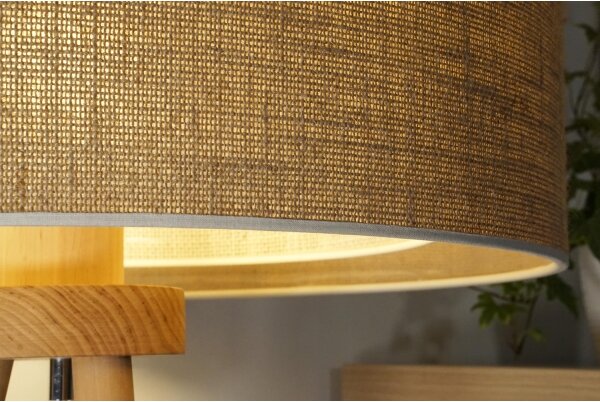Duolla - Lampada da tavolo YUTE BOHO 1xE27/15W/230V diametro 25 cm marrone/color crema
