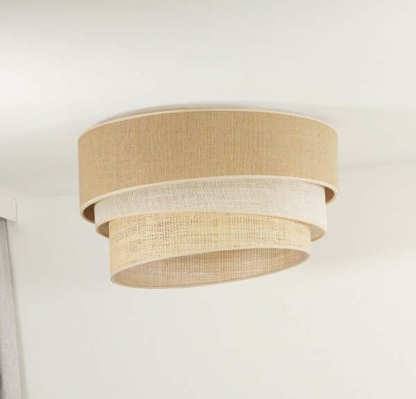 Duolla - Plafoniera YUTE TRIO 1xE27/15W/230V diametro 45 cm marrone/grigio/beige