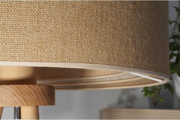 Duolla - Lampada da tavolo YUTE TRIO 1xE27/15W/230V diametro 25 cm marrone/grigio/beige