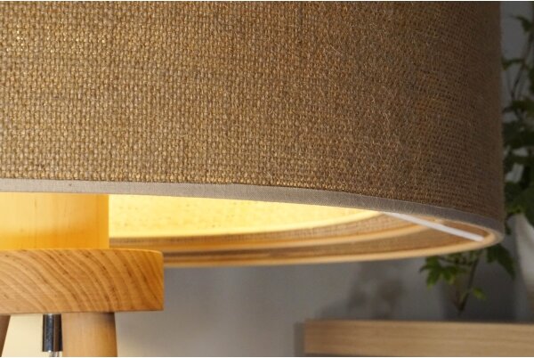 Duolla - Lampada da tavolo YUTE TRIO 1xE27/15W/230V diametro 25 cm marrone/grigio/beige