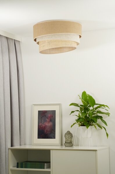 Duolla - Plafoniera YUTE TRIO 1xE27/15W/230V diametro 45 cm marrone/grigio/beige